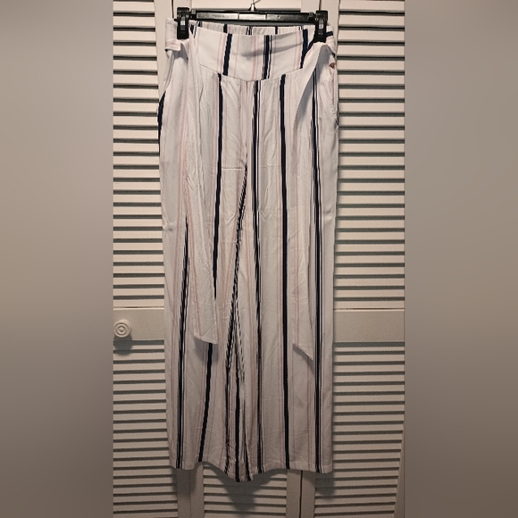 Guess Women Striped Pants - Cream and Black, Pink - Picture 1 of 7